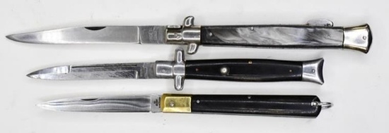 Lot Of 3 Vintage Stiletto Folding Knives