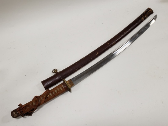 WWII Japanese Combat Officer's Sword W/ Scabbard