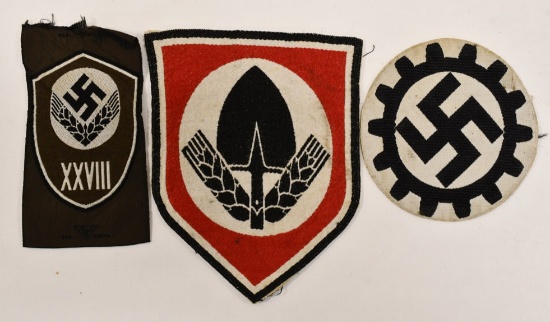 (3) WWII German Labor & RAD Patches