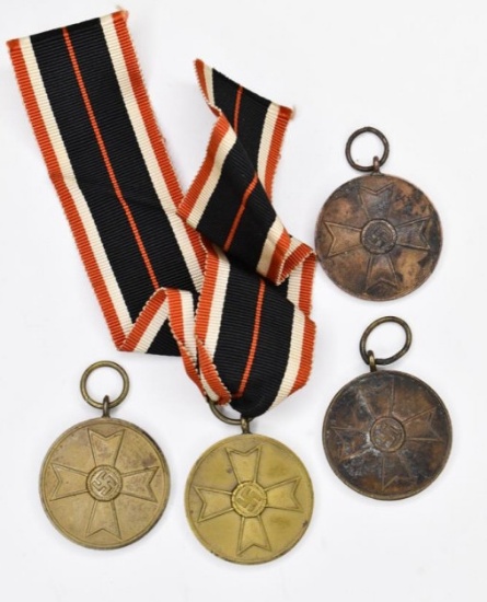 (4) WWII German 1939 War Merit Cross Medals