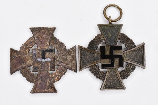 (2) WWII German Faithful Service Medals