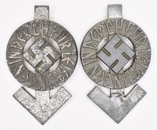 (2) WWII German Hitler Youth Proficiency Badges