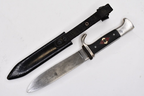 WWII German Hitler Youth Knife With Scabbard