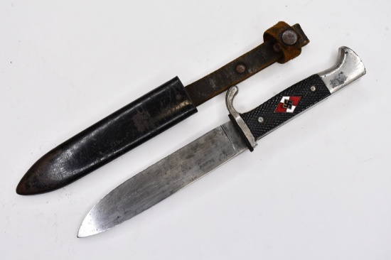 WWII German Hitler Youth Knife With Scabbard