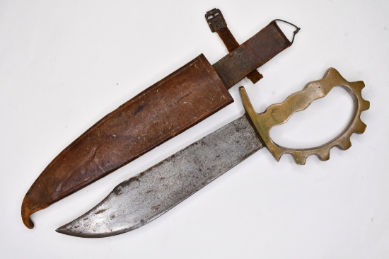 WWII Knuckle Duster Bowie Trench Knife