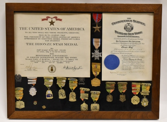 Named WWII Bronze Star W/ Docs & Marksman Medals