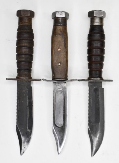3 Vintage US Millitary Camillus Pilot's Knives