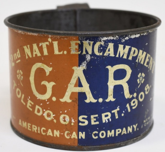 1908 GAR National Encampment Tin Cup