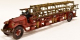 Early Cast Iron Kenton Fire Ladder Truck