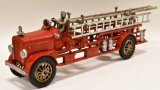 Early Cast Iron Hubley Fire Ladder Truck