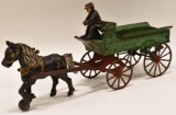 Early Cast Iron Kenton Horse Drawn Delivery Wagon