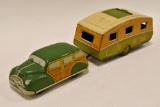 Mettoy Tin Litho Friction Woody Wagon w/ Camper