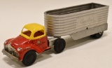 Courtland Tin Litho Windup Truck with Trailer