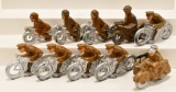 Lot of 10 Lead Barclay Soldiers Riding Motorcycles