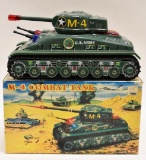 Tin Battery Operated M-4 Combat Action Tank