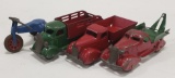 Lot of (4) Marx / Wyandotte Trucks and Tricycle