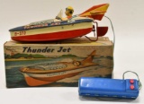 Cragstan Battery Op. Tin Litho Thunder Jet Boat