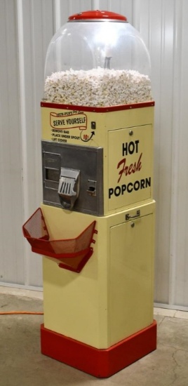 Vintage Coin-Op Sun Puff Popcorn Vending Machine