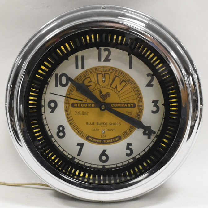 Vintage Sun Records 40th Anniv Neon Spinner Clock | Proxibid