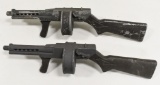 (2) Vintage Cast Metal Arcade Carnival Tommy Guns