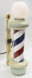 Early Wall Mount Porcelain Lighted Barber's Pole