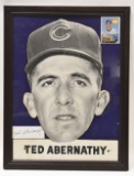 Vtg Ted Abernathy Chicago Cubs Autograph Display