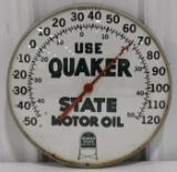 Vintage Quaker State Motor Oil Glass Thermometer