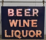 Large Vintage DSP Beer Wine Liquor Neon Adv Sign