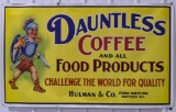 Antique 5ft Dauntless Coffee Canvas Adv Banner