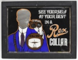 Vintage Rex Collars Advertising Mirror Sign