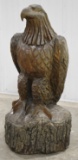 Large Hand Carved Wooden Eagle Statue