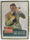 Early Coca-Cola Soda Fountain Cardstock Adv Sign