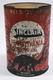 Vintage Sinclair 5 Quart Black Dino Motor Oil Can