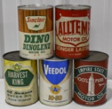 Vintage Composite One Quart Motor Oil Can Lot