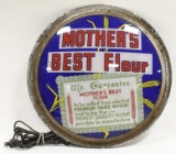 Early Mother's Best Flour Lighted Glass Adv Sign