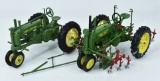 (2) Custom 1/16 John Deere Model A Tractors