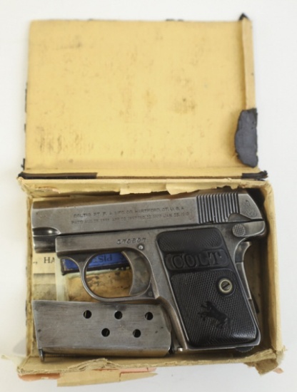1917 Colt M1908 Pocket Hammerless .25 ACP Pistol