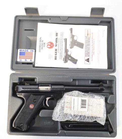 Ruger Mk III .22 LR Semi-Automatic Pistol In Case