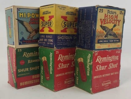 140 Vintage Boxed Mixed Brand 12 Gauge Shotshells