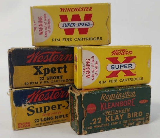 230+ Rnds Vtg Boxed Mixed Brand .22 Cal Cartridges