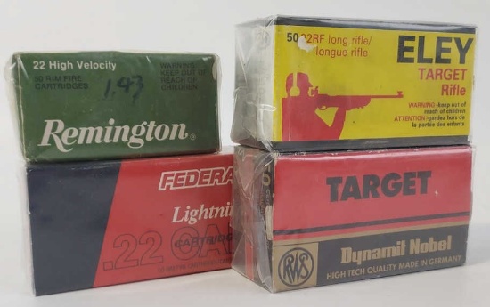 200 Rnds Vtg. Boxed Mixed Brand .22 Cal Cartridges