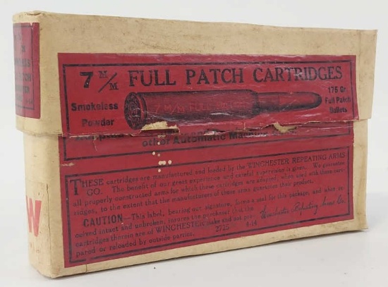20 Rounds Vtg. Boxed Winchester 7mm Cartridges