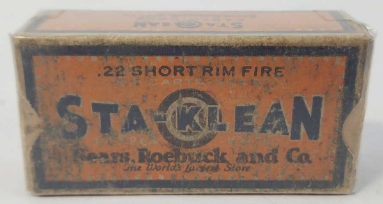 50 Rnds Vintage Boxed Sears .22 Short Cartridges