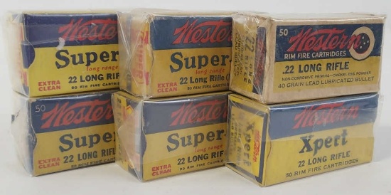 300 Rounds Vintage Boxed Western .22 LR Cartridges