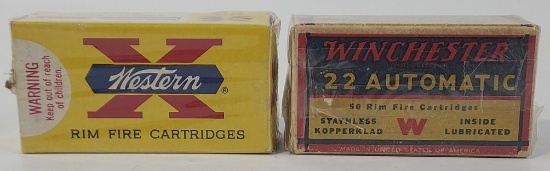 100 Rounds Vintage Winchester .22 Auto Cartridges