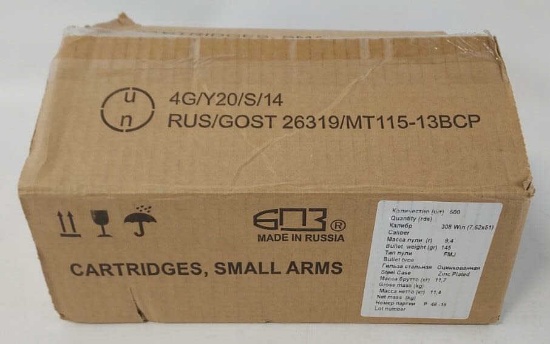 500 Rounds Golden Bear .308 Win Cartridges In Case
