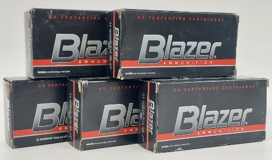 250 Rounds Blazer 44 Magnum Cartridges In Case