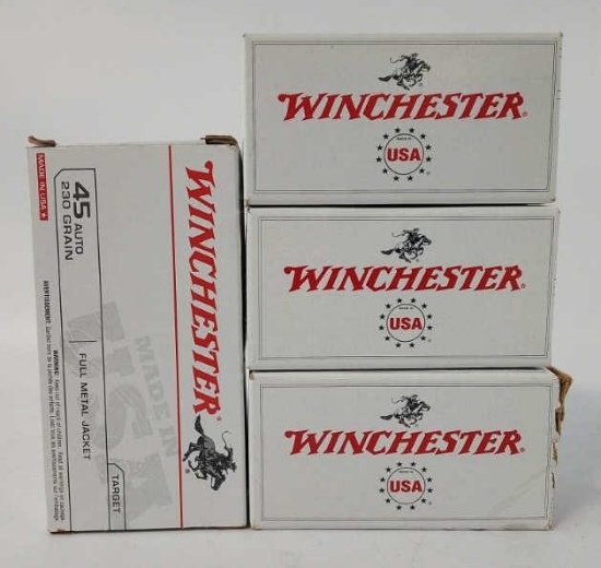 350 Rounds Winchester 45 Auto Cartridges In Boxes