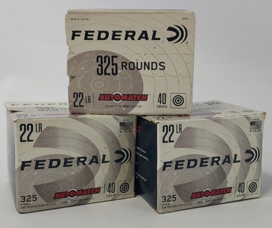 975 Rounds Federal Auto Match 22LR Cartridges