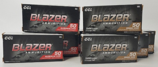 400 Rounds Blazer 9mm Cartridges In Boxes